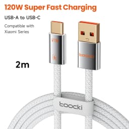 Toocki 120W 6A High-Speed Turbo Fast Charge USB Type C Cable for Xiaomi Mi 15 Pro Redmi Super VOOC USB C Wire for OPPO Find Vivo