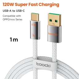 Toocki 120W 6A High-Speed Turbo Fast Charge USB Type C Cable for Xiaomi Mi 15 Pro Redmi Super VOOC USB C Wire for OPPO Find Vivo