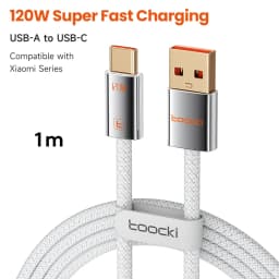Toocki 120W 6A High-Speed Turbo Fast Charge USB Type C Cable for Xiaomi Mi 15 Pro Redmi Super VOOC USB C Wire for OPPO Find Vivo