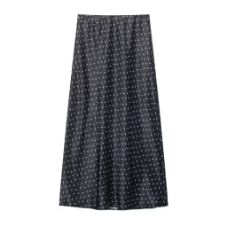HH Women Elegant Polka Dot Satin Midi Skirt High Waist Silky Long Skirt Casual Daily Office Wear Retro Summer Streetwear