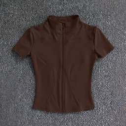 KIDCRKJ Slim Sports Women Yoga Coat Short Sleeve Zipper Tops Female Cycling Running Outfit Clothes Summer Sport Jacket