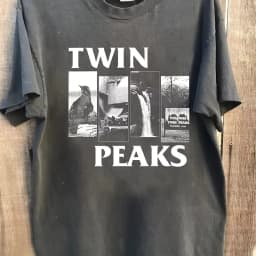 Suitable for both men and women, casual men's cotton T-shirt, spring and summer men's "twin peaks" retro pattern T-shirt,