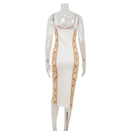 2026 Summer Fashion New Women's Elegant Gold Printed Long Dress with Strap and Slim Female Hip Hugging Vacation Party Dress