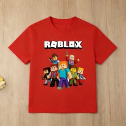 Roblox Cartoon Character Printed Cotton T Shirt for Boys Short Sleeve Kids Tops Soft Childrens T Shirt Roblox Game Tee