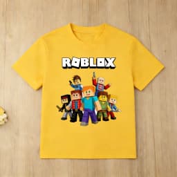 Roblox Cartoon Character Printed Cotton T Shirt for Boys Short Sleeve Kids Tops Soft Childrens T Shirt Roblox Game Tee