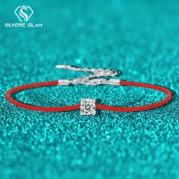 TY 0.5CT 925 Sterling Silver Moissanite Bracelet For Women Men Lucky Red String Bracelet 12constellation Bracelet Fine Jewelry