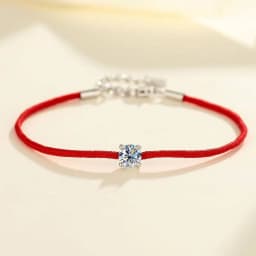 TY 0.5CT 925 Sterling Silver Moissanite Bracelet For Women Men Lucky Red String Bracelet 12constellation Bracelet Fine Jewelry