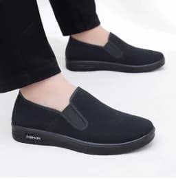 2026 New Fabric Shoes for Men's Work, Spring Travel, Breathable Flat Bottom, Non Slip Soft Soled Men's Shoes