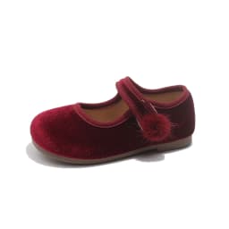 Spring Big Girls Velvet Mary Jane Shoes With Pom Pom Kids Flats Princess Dress Shoes for Party Wedding Children Flats 23-35
