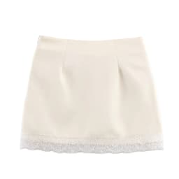 Koekop 2026 Women's Fashion Lace trim Skirt Pants Vintage High Waist Women's Chic Ladies Wipe Mini Skirt