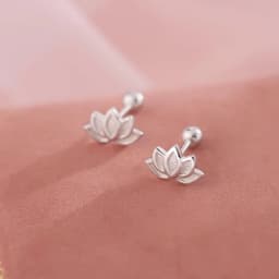 925 Sterling Silver Lotus Flower Piercing Stud Earrings For Women Vintage Engagement Vintage Jewelry Wholesale Accessories