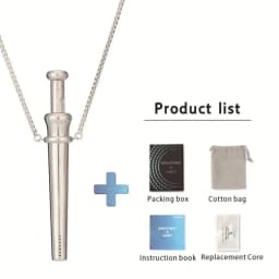 MaiLun Large Size Anxiety Breathing Necklace 82.5mm Stainless Steel Meditation Pendant Stress Relief Quit Vaping Calm Tool