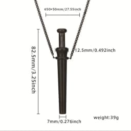 MaiLun Large Size Anxiety Breathing Necklace 82.5mm Stainless Steel Meditation Pendant Stress Relief Quit Vaping Calm Tool