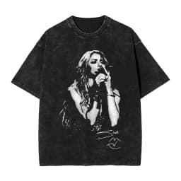 Harajuku Washed Shirts Shakira 2026 Merch Retro T-Shirts Oversize  Streetwear 100% Cotton Summer Tee Shirt