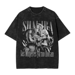 Harajuku Washed Shirts Shakira 2026 Merch Retro T-Shirts Oversize  Streetwear 100% Cotton Summer Tee Shirt