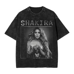 Harajuku Washed Shirts Shakira 2026 Merch Retro T-Shirts Oversize  Streetwear 100% Cotton Summer Tee Shirt