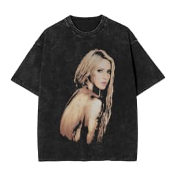 Harajuku Washed Shirts Shakira 2026 Merch Retro T-Shirts Oversize  Streetwear 100% Cotton Summer Tee Shirt