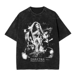 Harajuku Washed Shirts Shakira 2026 Merch Retro T-Shirts Oversize  Streetwear 100% Cotton Summer Tee Shirt