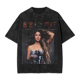 Harajuku Washed Shirts Shakira 2026 Merch Retro T-Shirts Oversize  Streetwear 100% Cotton Summer Tee Shirt