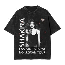 Harajuku Washed Shirts Shakira 2026 Merch Retro T-Shirts Oversize  Streetwear 100% Cotton Summer Tee Shirt