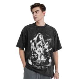 Harajuku Washed Shirts Shakira 2026 Merch Retro T-Shirts Oversize  Streetwear 100% Cotton Summer Tee Shirt