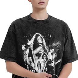 Harajuku Washed Shirts Shakira 2026 Merch Retro T-Shirts Oversize  Streetwear 100% Cotton Summer Tee Shirt