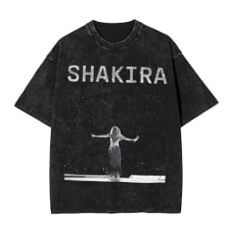 Harajuku Washed Shirts Shakira 2026 Merch Retro T-Shirts Oversize  Streetwear 100% Cotton Summer Tee Shirt
