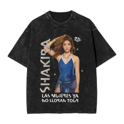Harajuku Washed Shirts Shakira 2026 Merch Retro T-Shirts Oversize  Streetwear 100% Cotton Summer Tee Shirt