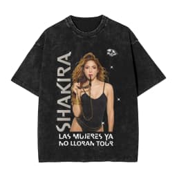 Harajuku Washed Shirts Shakira 2026 Merch Retro T-Shirts Oversize  Streetwear 100% Cotton Summer Tee Shirt