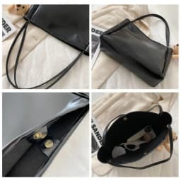 Fashion PU Tote Bag Large Capacity Crossbody Bag Shoulder Bag Women