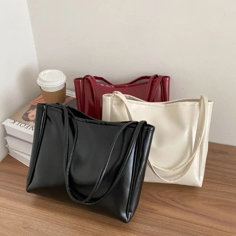 Fashion PU Tote Bag Large Capacity Crossbody Bag Shoulder Bag Women