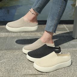 New Ladies Slippers Outdoor Thick Bottom Home Shoes Knitted Breathable Slip-On Footwear Free Shipping
