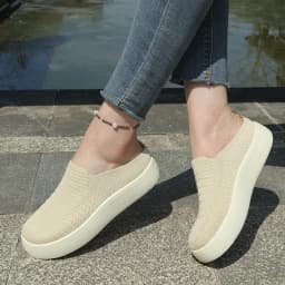 New Ladies Slippers Outdoor Thick Bottom Home Shoes Knitted Breathable Slip-On Footwear Free Shipping