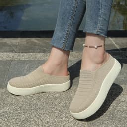 New Ladies Slippers Outdoor Thick Bottom Home Shoes Knitted Breathable Slip-On Footwear Free Shipping