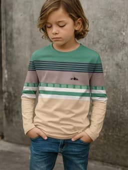 Kids Clothes Boys Tshirt Long Sleeve 3D Striped Print Kids Spring Fall Clothes Casual Simplicity O-Neck Children's Clothing Tops