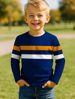 Kids Clothes Boys Tshirt Long Sleeve 3D Striped Print Kids Spring Fall Clothes Casual Simplicity O-Neck Children's Clothing Tops