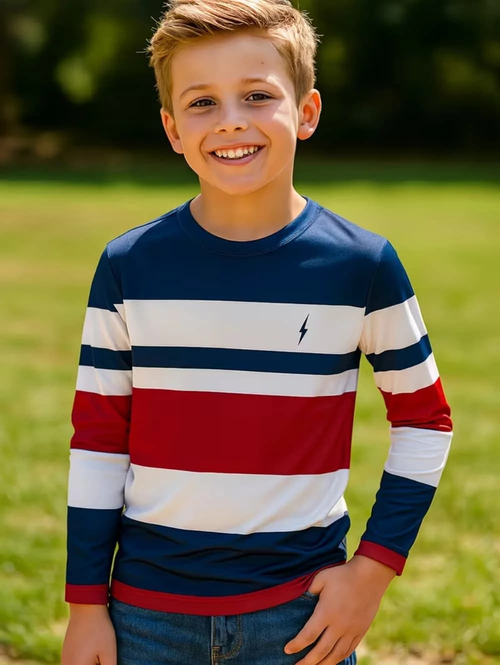 Kids Clothes Boys Tshirt Long Sleeve 3D Striped Print Kids Spring Fall Clothes Casual Simplicity O-Neck Children's Clothing Tops