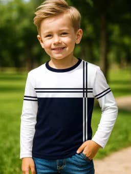 Kids Clothes Boys Tshirt Long Sleeve 3D Striped Print Kids Spring Fall Clothes Casual Simplicity O-Neck Children's Clothing Tops