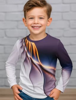 Kids Clothes Boys Tshirt Long Sleeve 3D Striped Print Kids Spring Fall Clothes Casual Simplicity O-Neck Children's Clothing Tops