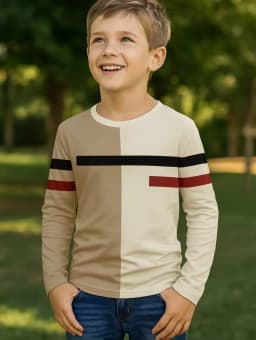 Kids Clothes Boys Tshirt Long Sleeve 3D Striped Print Kids Spring Fall Clothes Casual Simplicity O-Neck Children's Clothing Tops