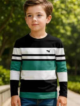 Kids Clothes Boys Tshirt Long Sleeve 3D Striped Print Kids Spring Fall Clothes Casual Simplicity O-Neck Children's Clothing Tops