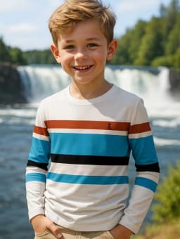 Kids Clothes Boys Tshirt Long Sleeve 3D Striped Print Kids Spring Fall Clothes Casual Simplicity O-Neck Children's Clothing Tops