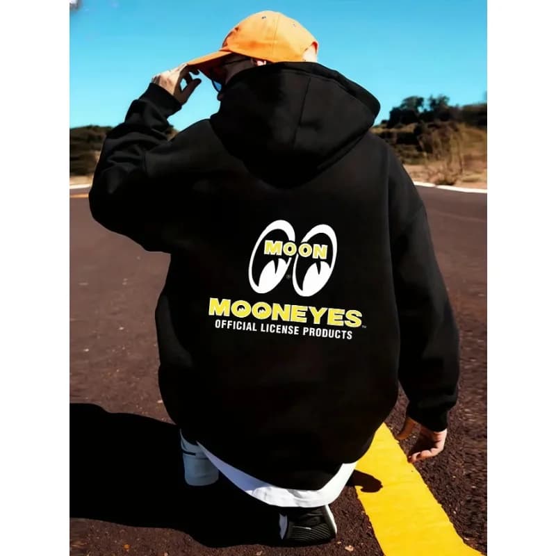 2026 model with the "MOON EYES" logo - black men's sports cap t-shirt - outdoor hip-hop cap men's and women's long-sleeved top