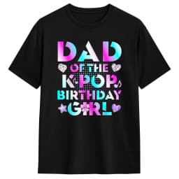 Dad of The K Pop Birthday T-Shirt Mens  Vintage T Shirts Summer Crew Neck Fashion Tees Print Oversize Clothes