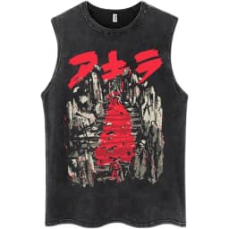 Japanese Anime Akira Washed Tank Tops Science Fiction Movie Shotaro Kaneda Vests Men Women Fashion Cotton Sleeveless T Shirts