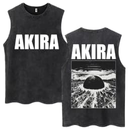 Japanese Anime Akira Washed Tank Tops Science Fiction Movie Shotaro Kaneda Vests Men Women Fashion Cotton Sleeveless T Shirts