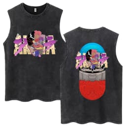 Japanese Anime Akira Washed Tank Tops Science Fiction Movie Shotaro Kaneda Vests Men Women Fashion Cotton Sleeveless T Shirts
