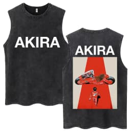 Japanese Anime Akira Washed Tank Tops Science Fiction Movie Shotaro Kaneda Vests Men Women Fashion Cotton Sleeveless T Shirts