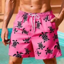 Artistic Tide Sea Turtle Graphic Print Beach Shorts Bold Creative Casual Outfit Wear For Summer Beach And Vacation Outings
