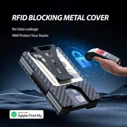 Smart Metal Wallet with Built-in Find My Tracker (iOS Only) RFID Blocking 12 Card Capacity Removable Cash Clip
